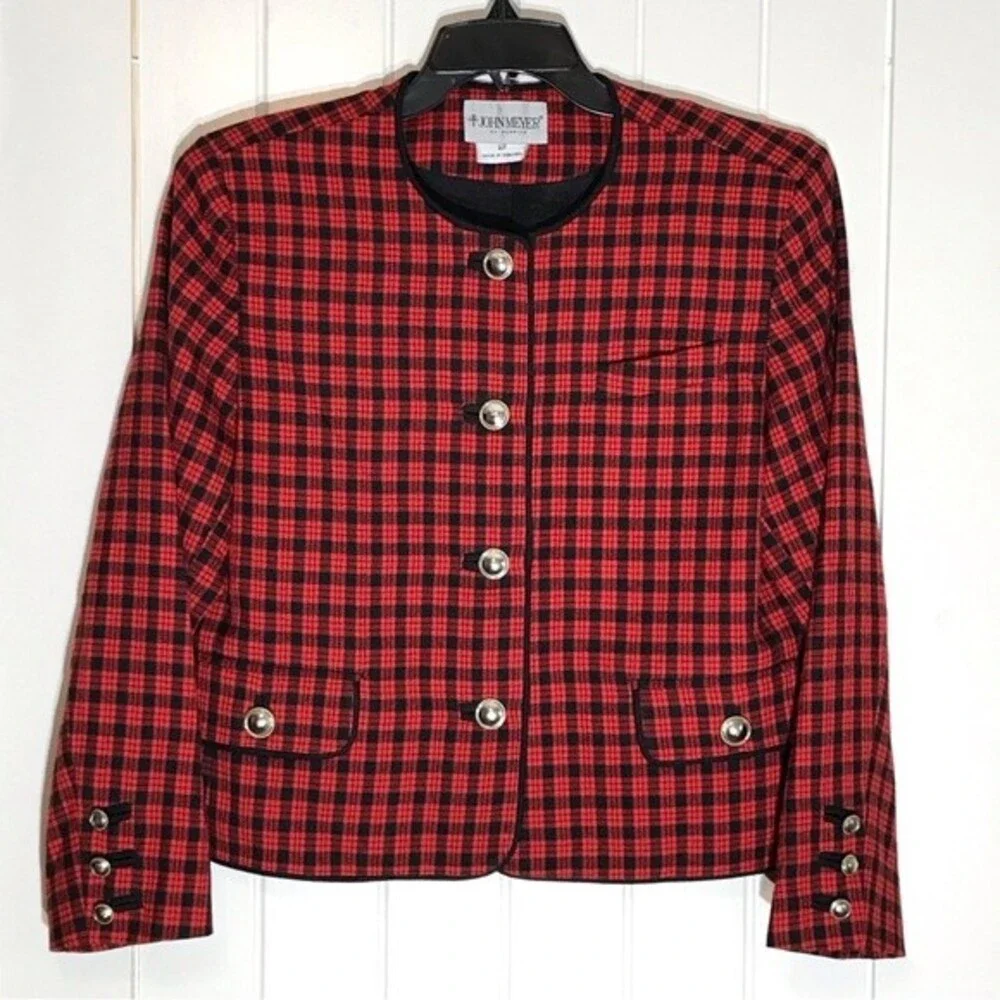 John Meyer of Norwich Vintage Plaid Blazer